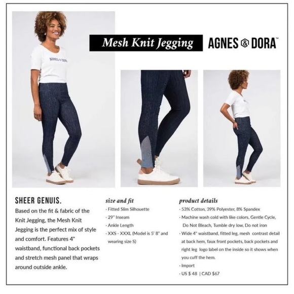 Agnes and Dora knit Jeggings with mesh dark denim - Picture 2 of 6
